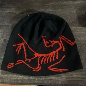 Arc'teryx Black and Red Beanie